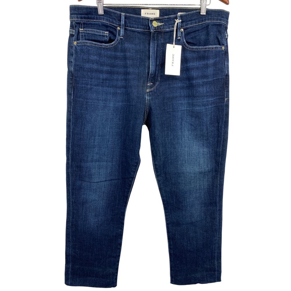 Frame Denim Jeans Women Size 32 Le Beau Crop Stretch Casual Dark Wash NWT New